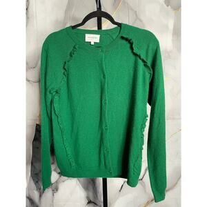 Eric Bompard Green 100% Cashmere Cardigan Sz. Large
